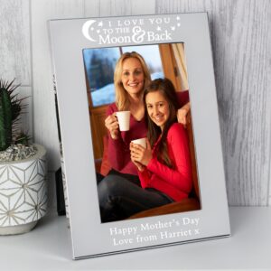 Personalised To the Moon and Back... 6x4 Silver Photo Frame: 3 - Photo Frames By Gift Moments