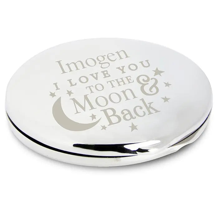Personalised moon back compact mirror