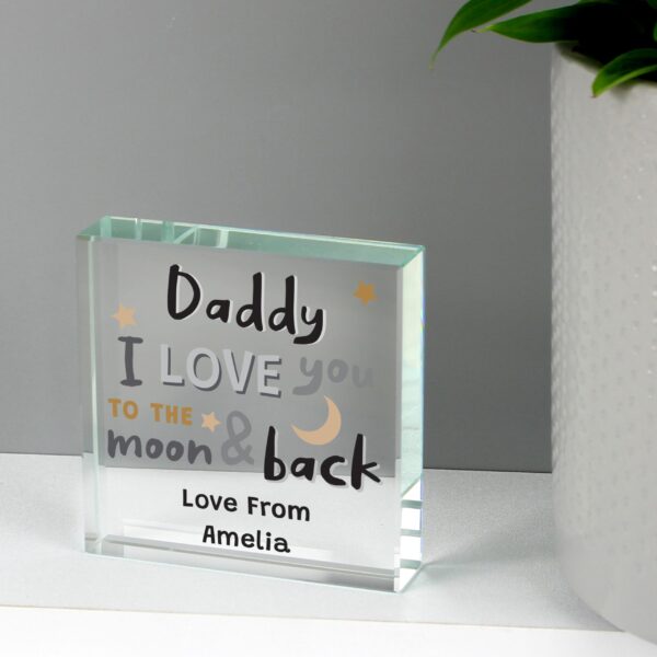 Personalised To the Moon and Back Crystal Token: 1 - Crystal Tokens By Gift Moments