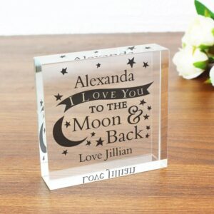 Personalised To the Moon and Back... Crystal Token: 1 - Crystal Tokens By Gift Moments