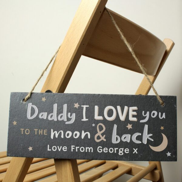 Personalised To the Moon and Back Hanging Slate Plaque: 1 - Signs & Plaques By Gift Moments