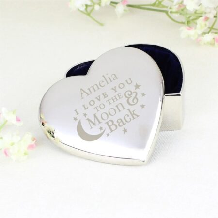 Personalised To the Moon and Back... Heart Trinket Box: 1 - Trinket Boxes By Gift Moments
