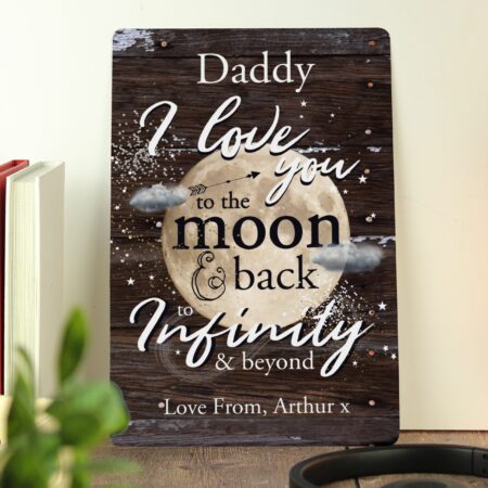 Personalised moon back metal sign
