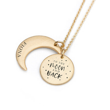 Personalised Moon & Back Necklace: 2 - Necklaces By Gift Moments