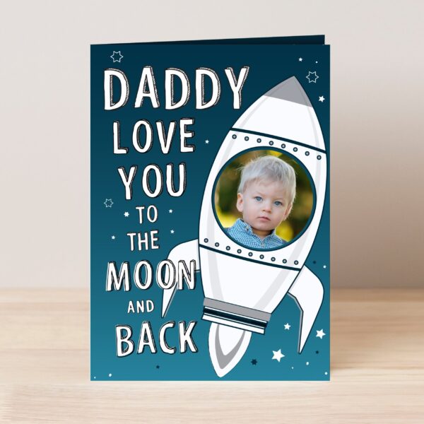 Personalised Moon & Back Photo Upload Card: 1 - Greeting Cards By Gift Moments