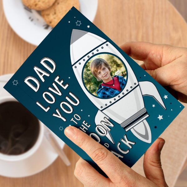 Personalised Moon & Back Photo Upload Card: 2 - Greeting Cards By Gift Moments