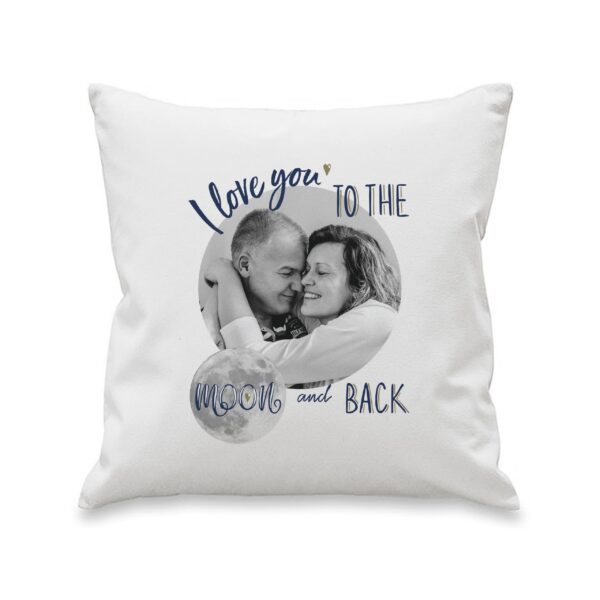 Personalised Moon & Back Photo Upload Cushion: 2 - Cushions By Gift Moments