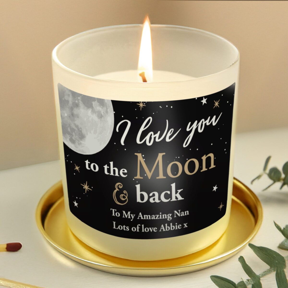 Personalised Moon & Back Scented Jar Candle: 5 - Candles By Gift Moments