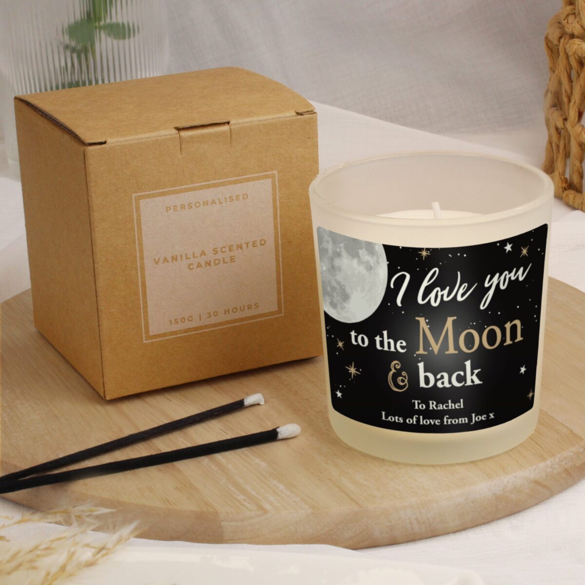 Personalised Moon & Back Scented Jar Candle: 1 - Candles By Gift Moments
