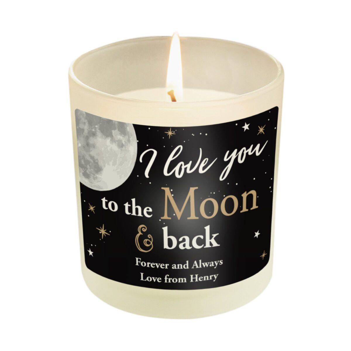 Personalised Moon & Back Scented Jar Candle: 4 - Candles By Gift Moments