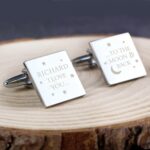 Personalised To the Moon and Back Square Cufflinks: 1 - Cufflinks & Tie Slides By Gift Moments