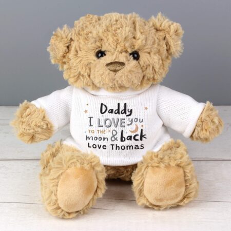Personalised moon back teddy bear