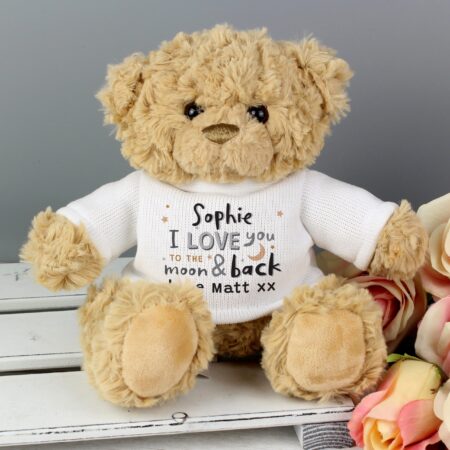 Personalised moon back teddy bear