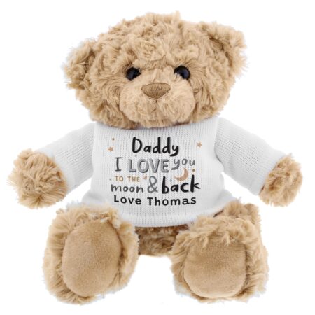 Personalised moon back teddy bear