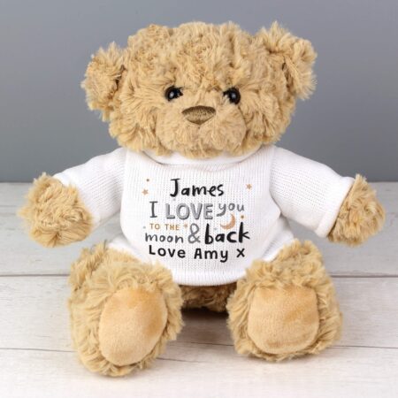 Personalised moon back teddy bear