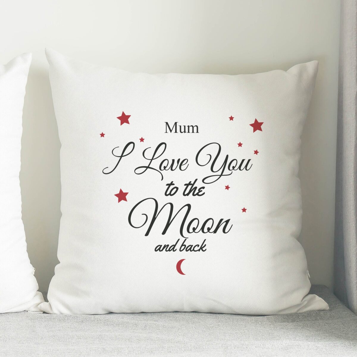 Personalised To The Moon & Back White Cushion: 2 - Cushions By Gift Moments