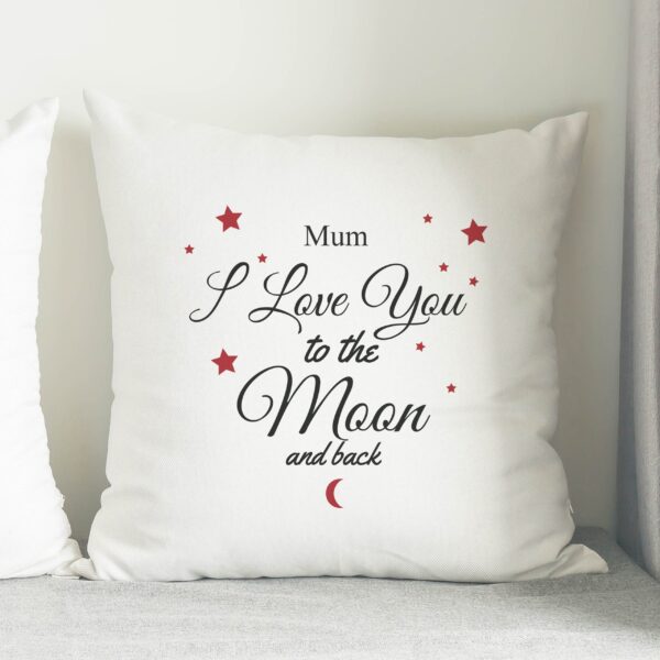 Personalised To The Moon & Back White Cushion: 2 - Cushions By Gift Moments