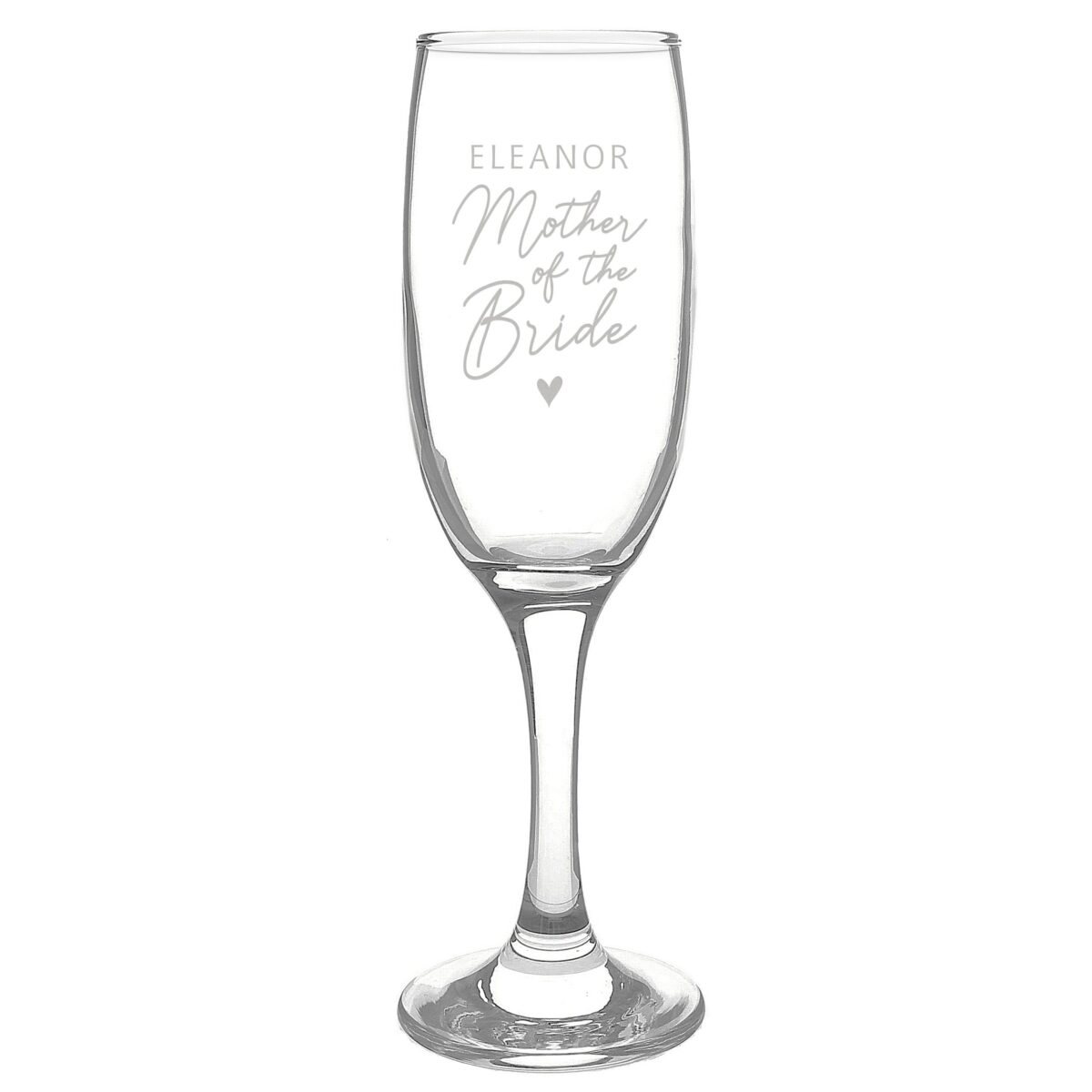 Personalised mother bride flute glass