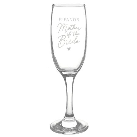 Personalised mother bride flute glass