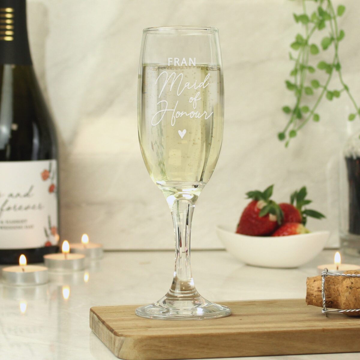 Personalised mother bride flute glass