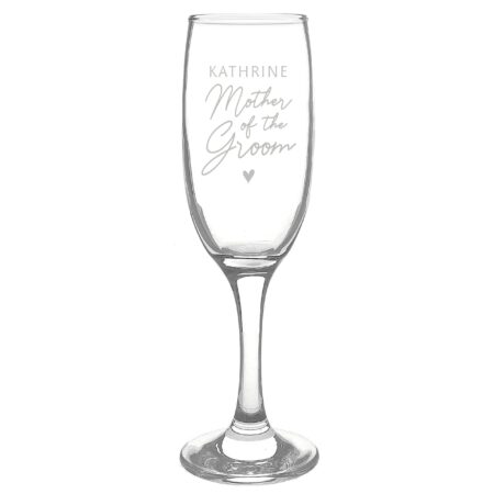 Personalised mother groom flute glass