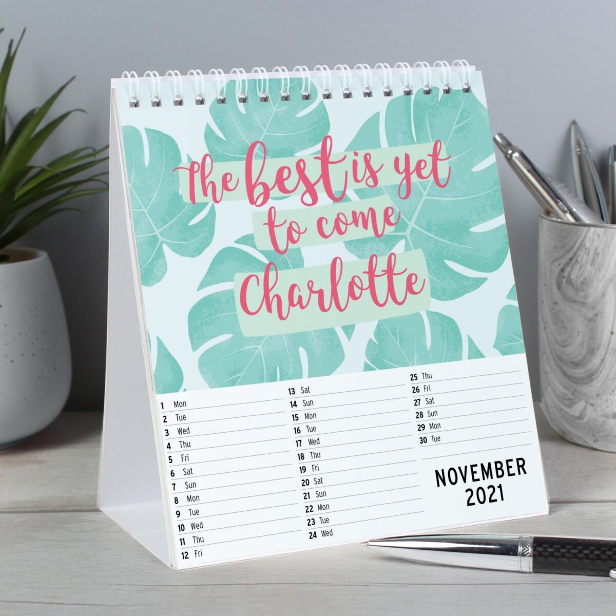 Personalised motivational quotes desk calendar