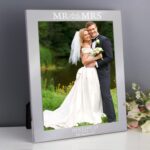 Personalised Mr & Mrs 10x8 Silver Photo Frame: 1 - Photo Frames By Gift Moments