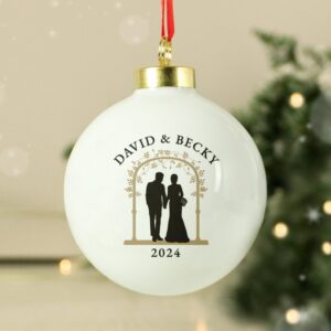 Personalised Mr & Mrs Bauble: 2 - Christmas Baubles By Gift Moments