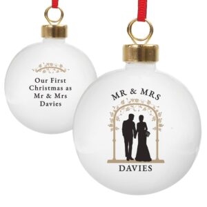 Personalised Mr & Mrs Bauble: 5 - Christmas Baubles By Gift Moments