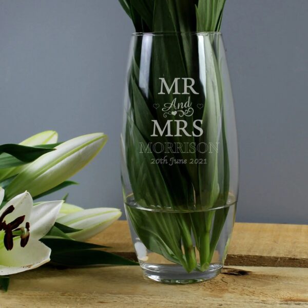 Personalised Mr & Mrs Bullet Vase: 1 - Vases By Gift Moments