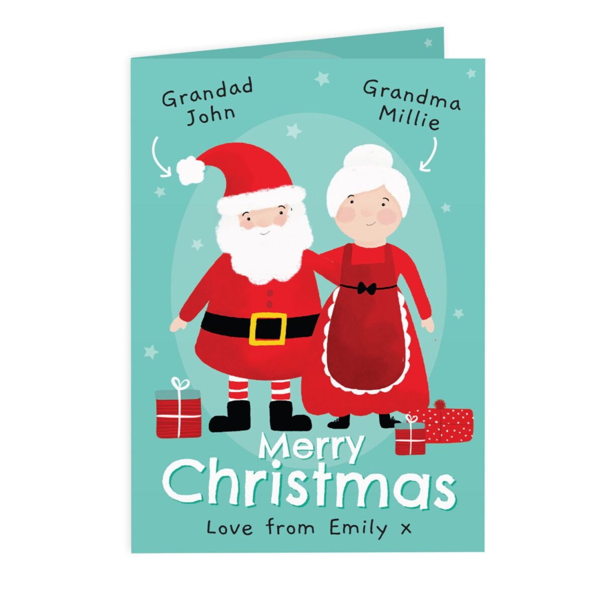 Personalised Mr & Mrs Claus Card: 4 - Greeting Cards By Gift Moments
