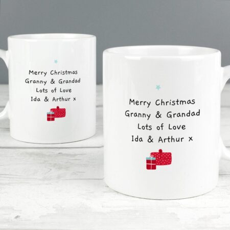 Personalised mr mrs claus mug set