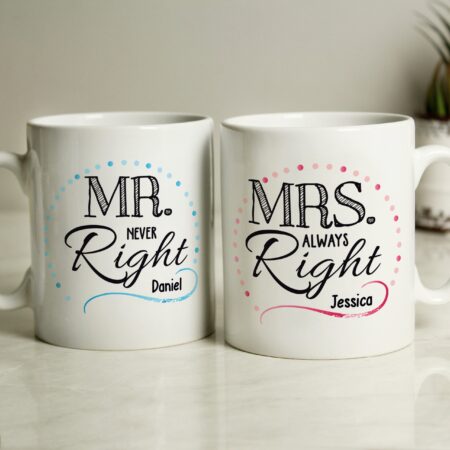Personalised Mr & Mrs Couples Mug Set: 2 - Mugs By Gift Moments