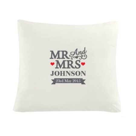 Personalised Mr & Mrs Cushion: 2 - Cushions By Gift Moments