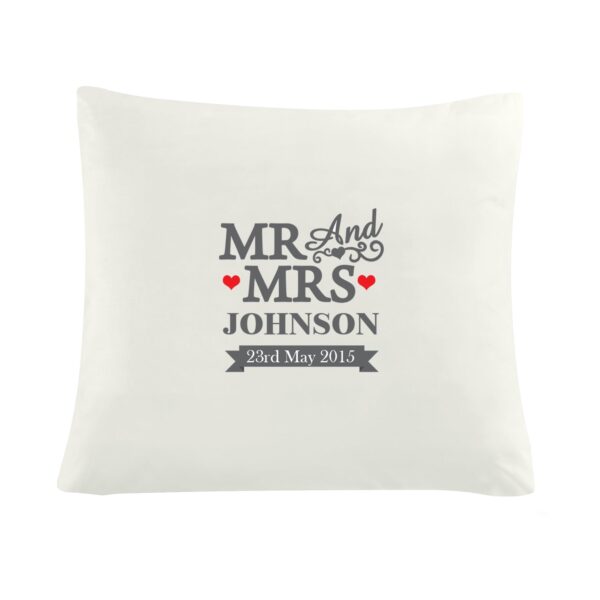 Personalised Mr & Mrs Cushion: 2 - Cushions By Gift Moments