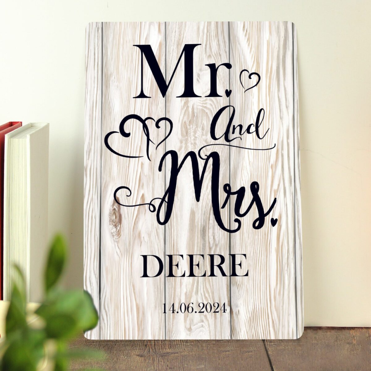 Personalised mr mrs metal sign