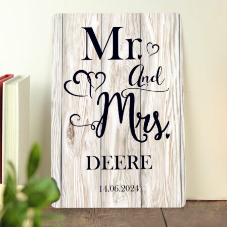 Personalised mr mrs metal sign