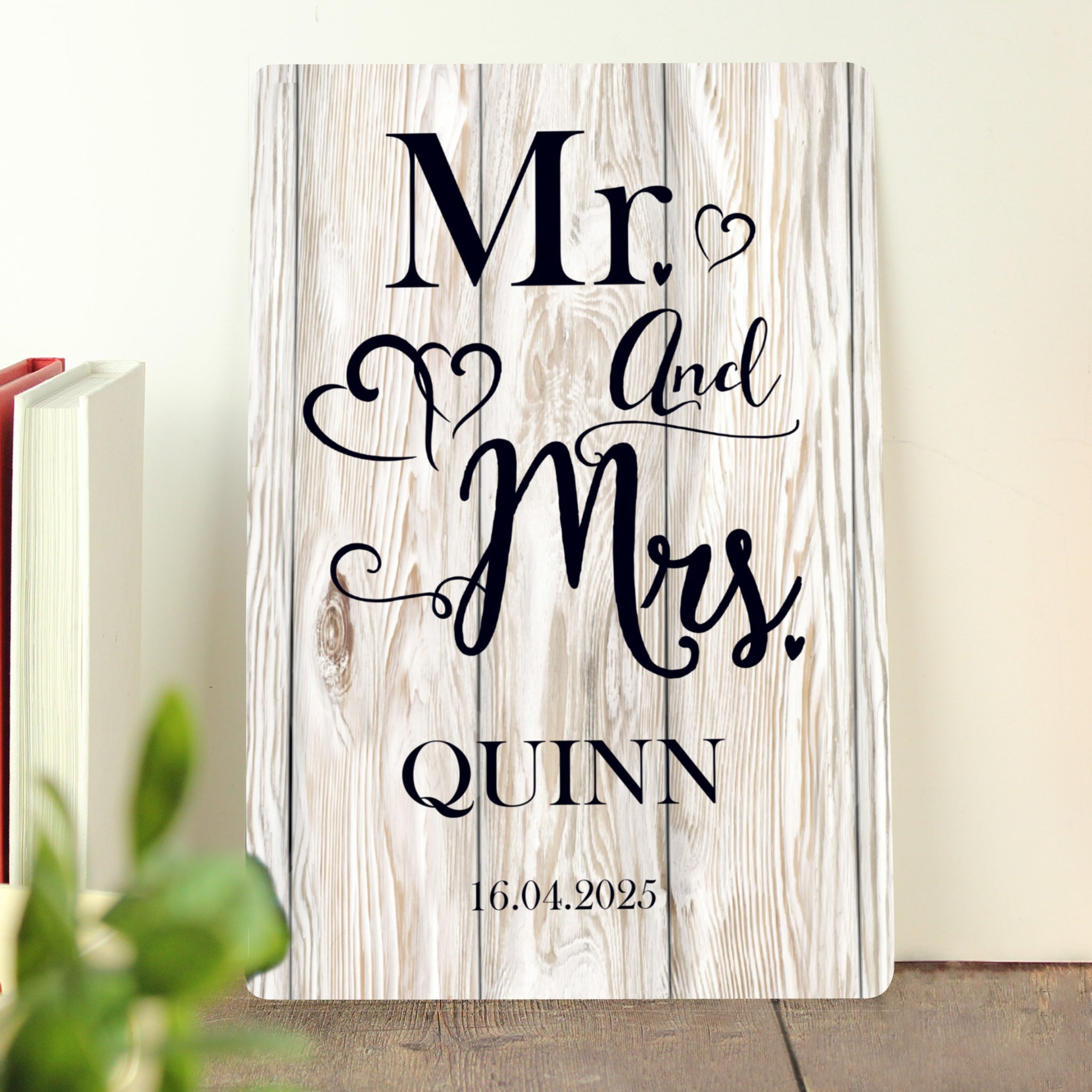 Personalised mr mrs metal sign