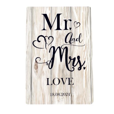 Personalised mr mrs metal sign