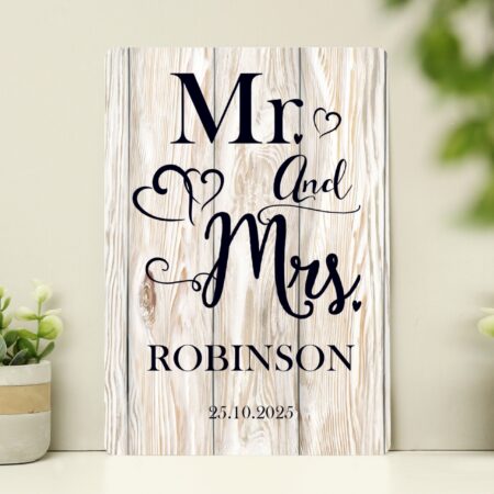 Personalised mr mrs metal sign