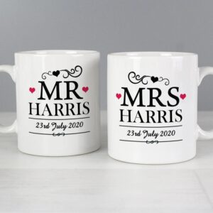 Personalised Mr & Mrs Mug Set: 1 - Mugs By Gift Moments