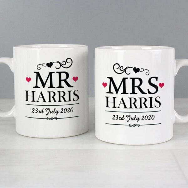 Personalised Mr & Mrs Mug Set: 1 - Mugs By Gift Moments
