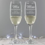 Personalised Mr & Mrs Pair of Flutes: 1 - Champagne Flutes By Gift Moments