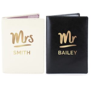 Personalised Mr & Mrs Passport Holders Set: 3 - Passport Holders By Gift Moments