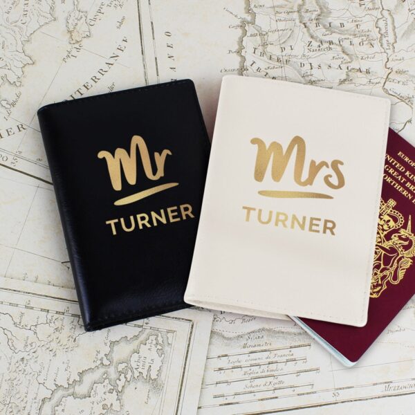 Personalised Mr & Mrs Passport Holders Set: 1 - Passport Holders By Gift Moments