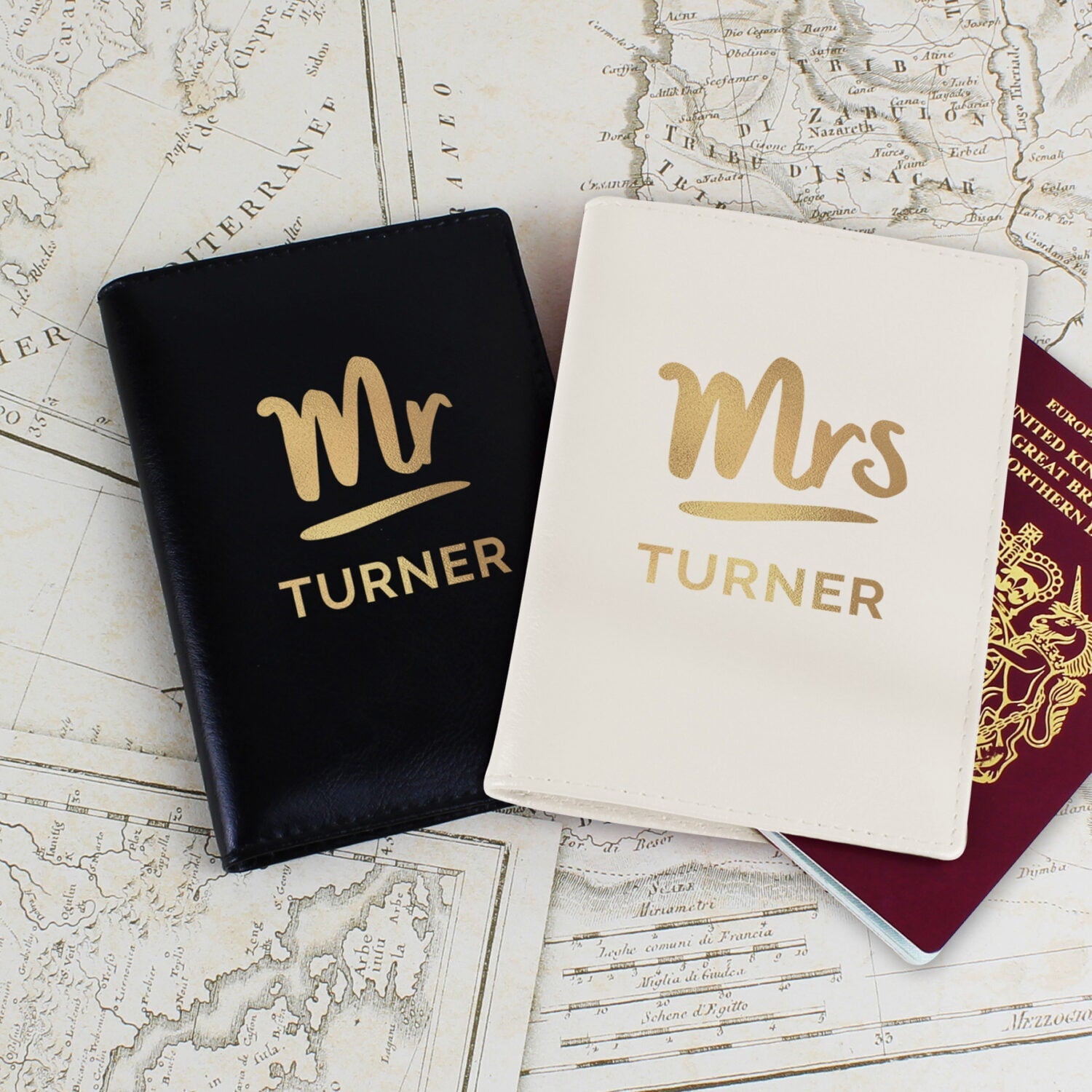 Personalised Mr & Mrs Passport Holders Set: 1 - Passport Holders By Gift Moments