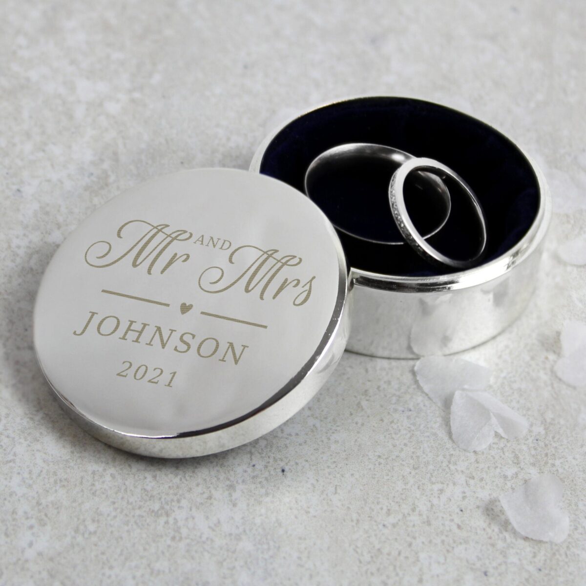 Personalised Mr & Mrs Ring Box: 2 - Trinket Boxes By Gift Moments