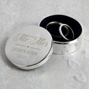 Personalised Mr & Mrs Ring Box: 2 - Trinket Boxes By Gift Moments