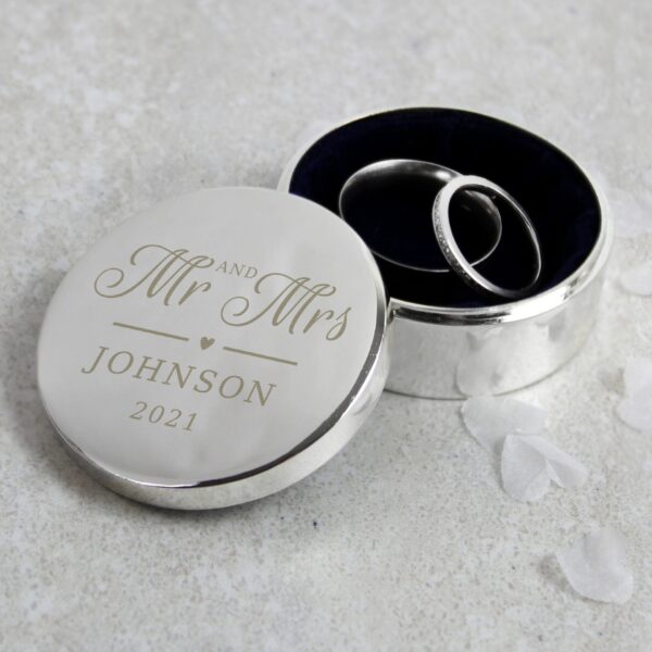 Personalised Mr & Mrs Ring Box: 2 - Trinket Boxes By Gift Moments