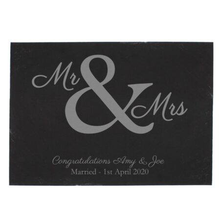 Personalised Mr & Mrs Slate Placemat: 3 - Placemats By Gift Moments